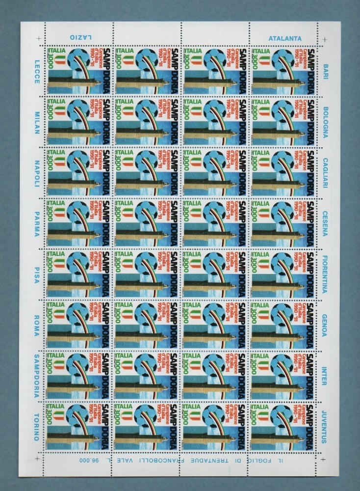 -233- STAMPS ITALY SHEET SAMPDORIA 1991 **