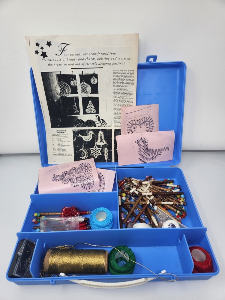 Blue Case with String Art Craft Supplies Kit