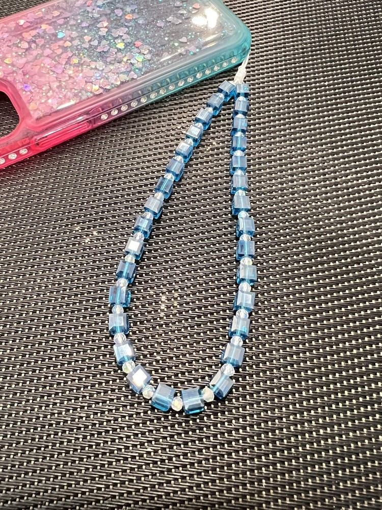 Iridescent Phone Wrist strap, Bling Bling Cube Crystal Phone Strap, camera strap