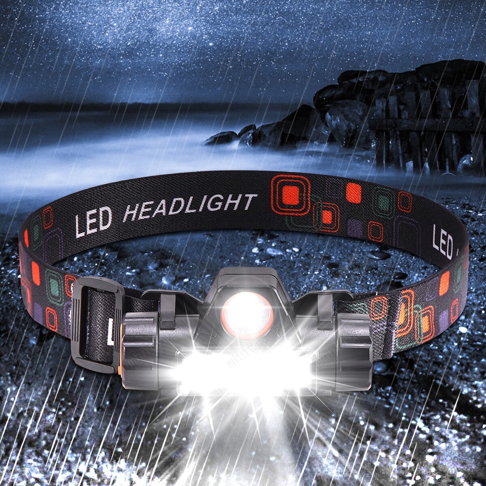LED Headlamp Headlight USB Rechargeable Waterproof Head Light Flashlight 2 Modes