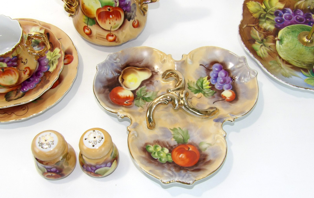 Vintage Lefton Heritage Fruit 8 Piece Assorted Serving Set
