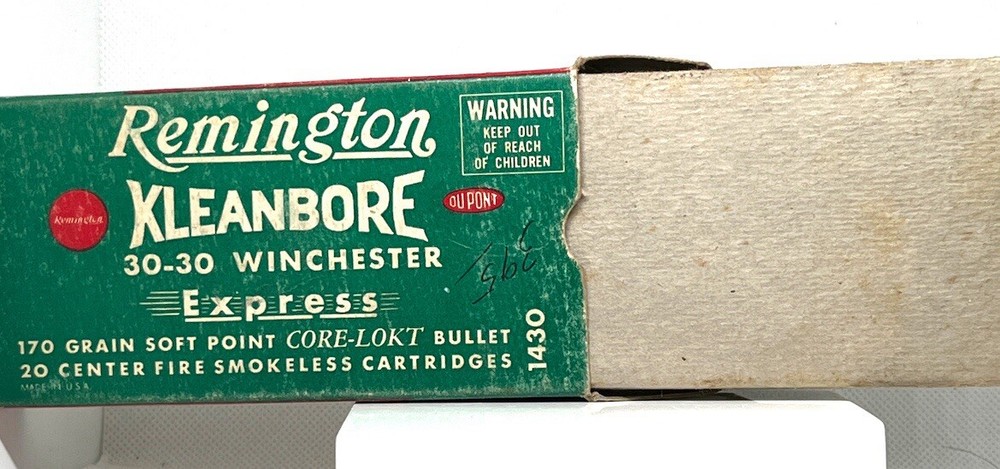 Vintage Kleanbore 30-30 Remington Express Ammo Empty Box W/ Divided Insert
