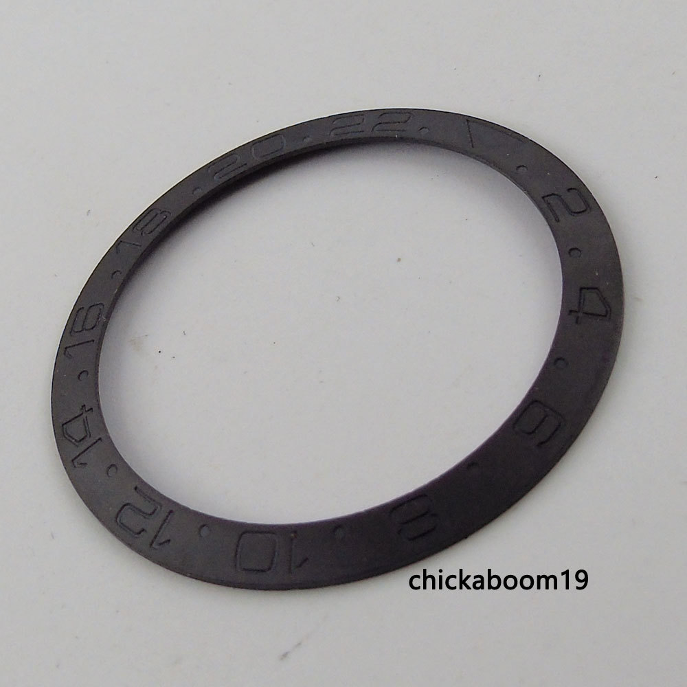 38MM Brushed Black Ceramic Bezel Insert Fit SUB Automatic Movement Men's Watch