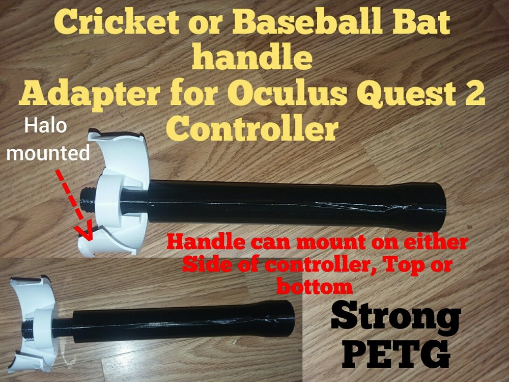 Cricket or Baseball Grip Adapter for Oculus 2 Controller Right or left Handed