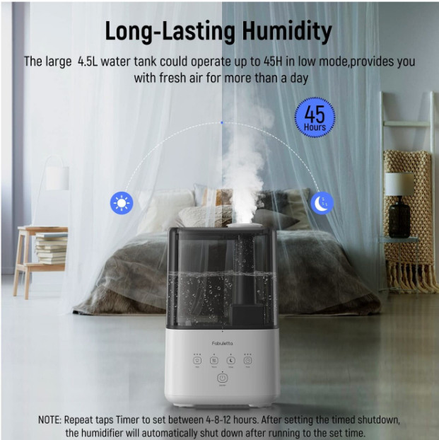 Large Room Quite Air Purifier Humidifier Diffuser Cool or Warm Mist Humidifier