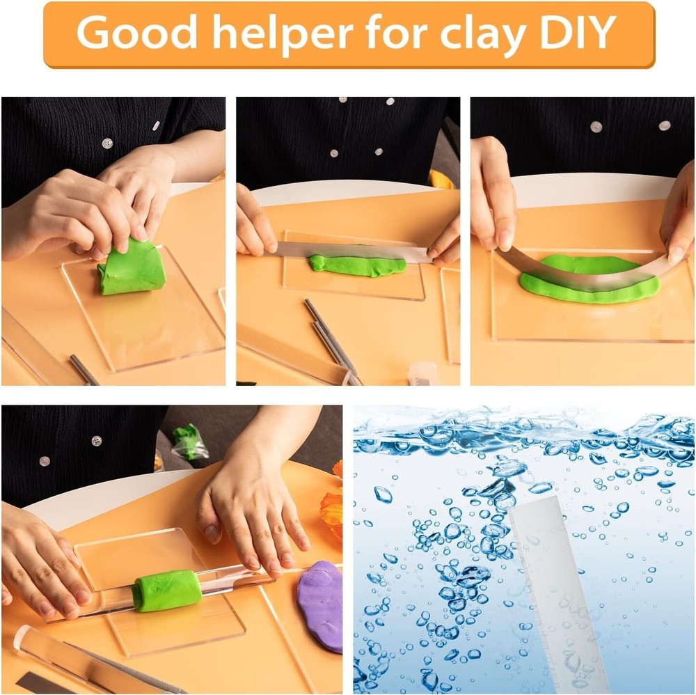 12 Pcs Polymer Clay Cutter Tools, Acrylic Roller for Clay, Acrylic