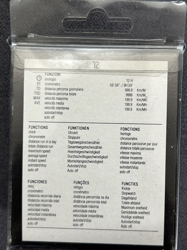 Vintage Comel Italia RAP 72 Cyclometer Cycling Computer