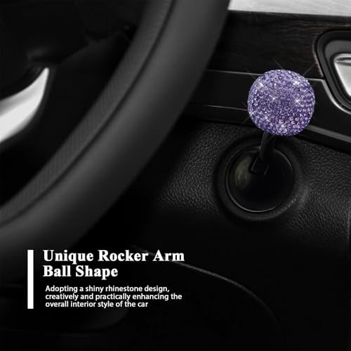 Car Push to Start Button Rocker, Engine Start Stop Button Cover, Purple