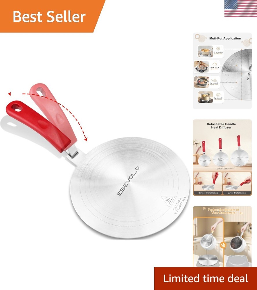 9.45 inch Heat Diffuser Stainless Steel Induction Diffuser Plate for Electric...