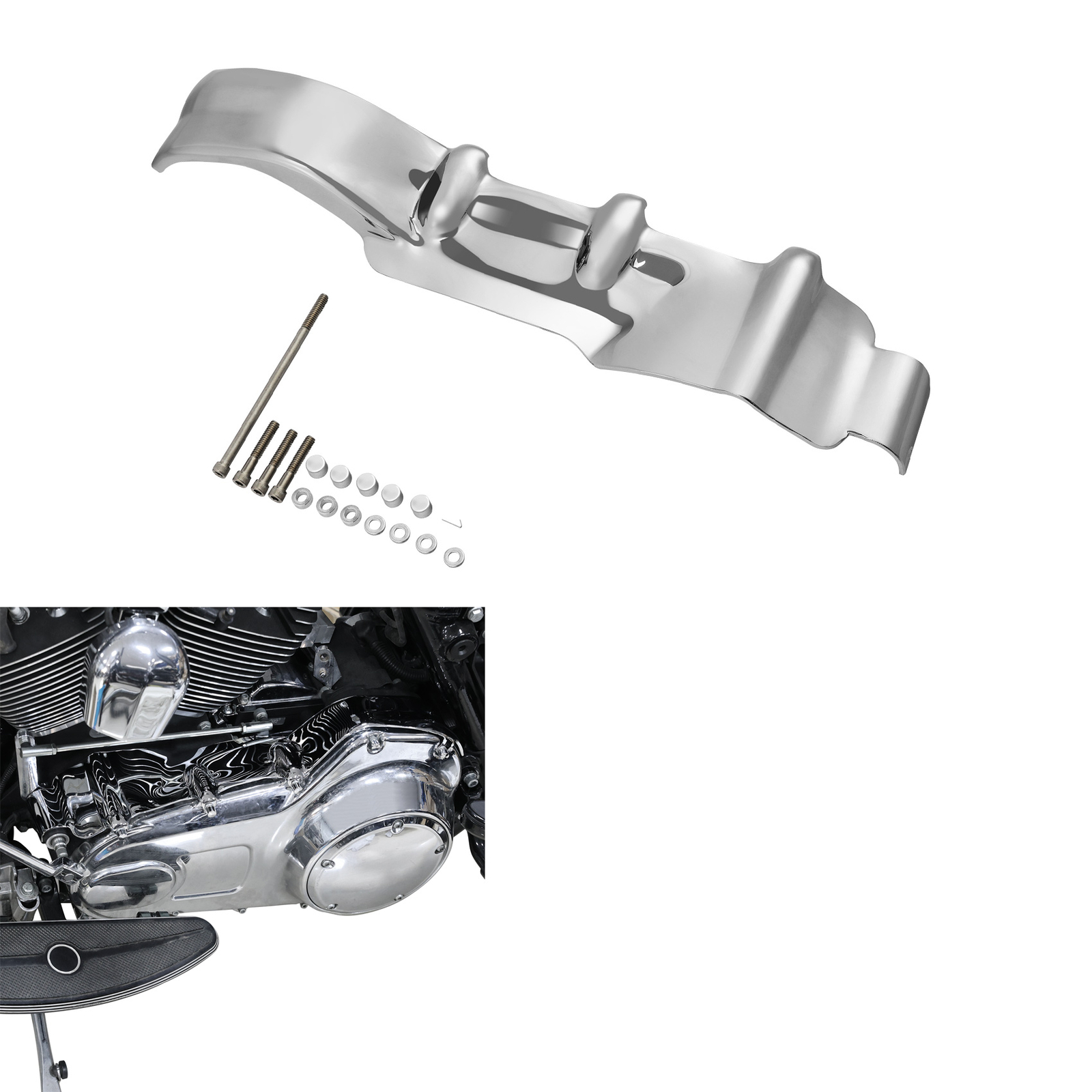 Chrome Inner Primary Covers Trim Fit For Harley Touring Road King Glide 2009-16