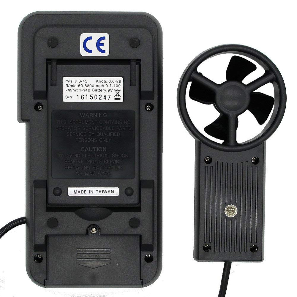 TES AVM-07 Digital Anemometer Datalogging Air Flow Meter Wind Speed Tester PROVA