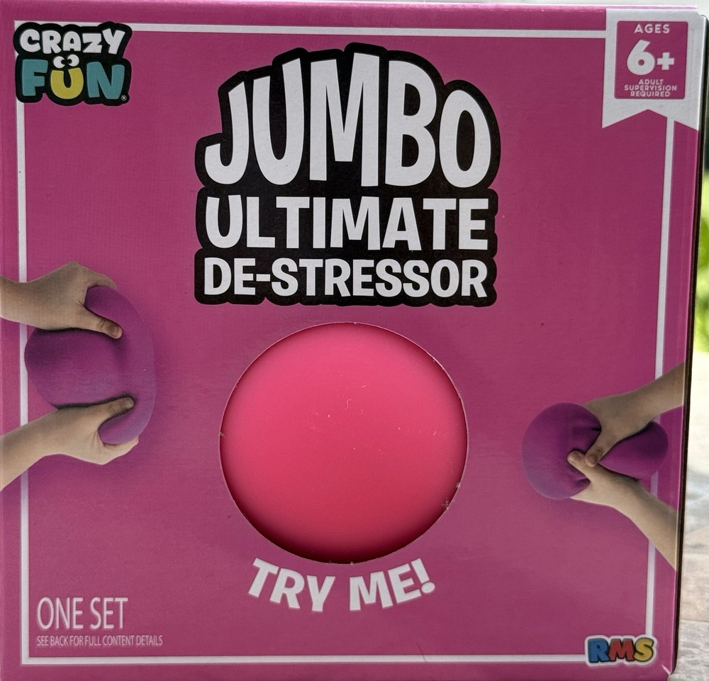 🌟Crazy Fun Jumbo Ultimate De-Stressor Stretchable Squishable Squeeze Ball Pink
