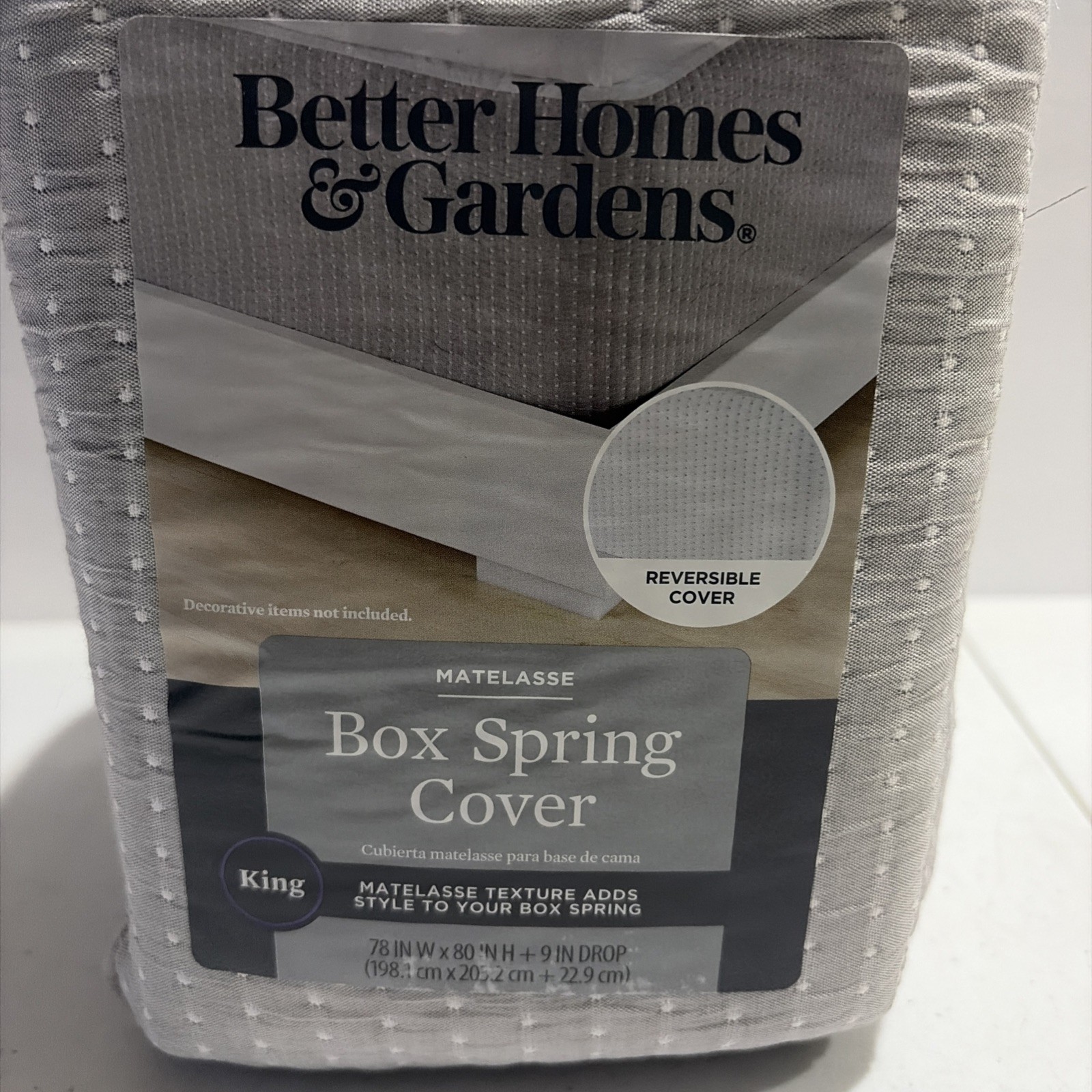 Better Homes & Gardens Box Spring Cover King Matelasse Reversible Cover