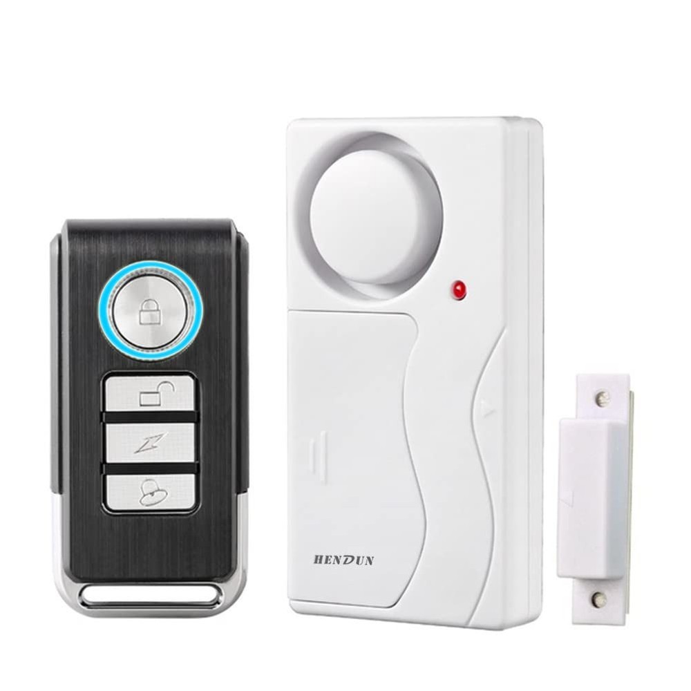 HENDUN Wireless Remote Door Alarm When Opened, Windows Open 1 pack, black