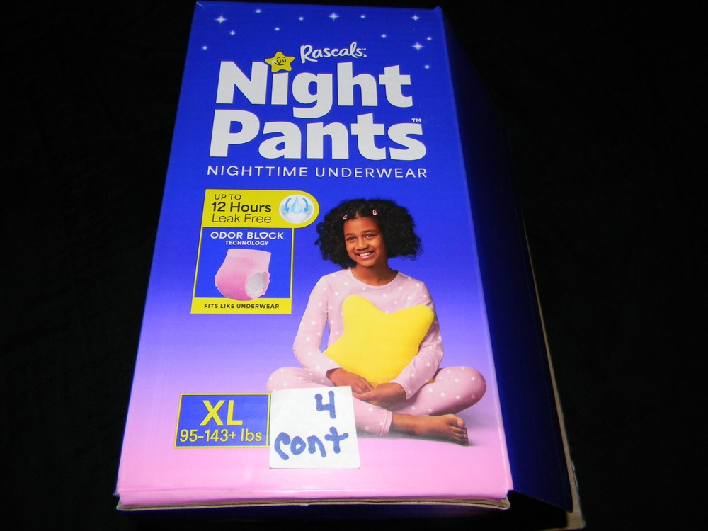 4 SAMPLE Rascal Night Pants XL size 93-143+ Lbs.