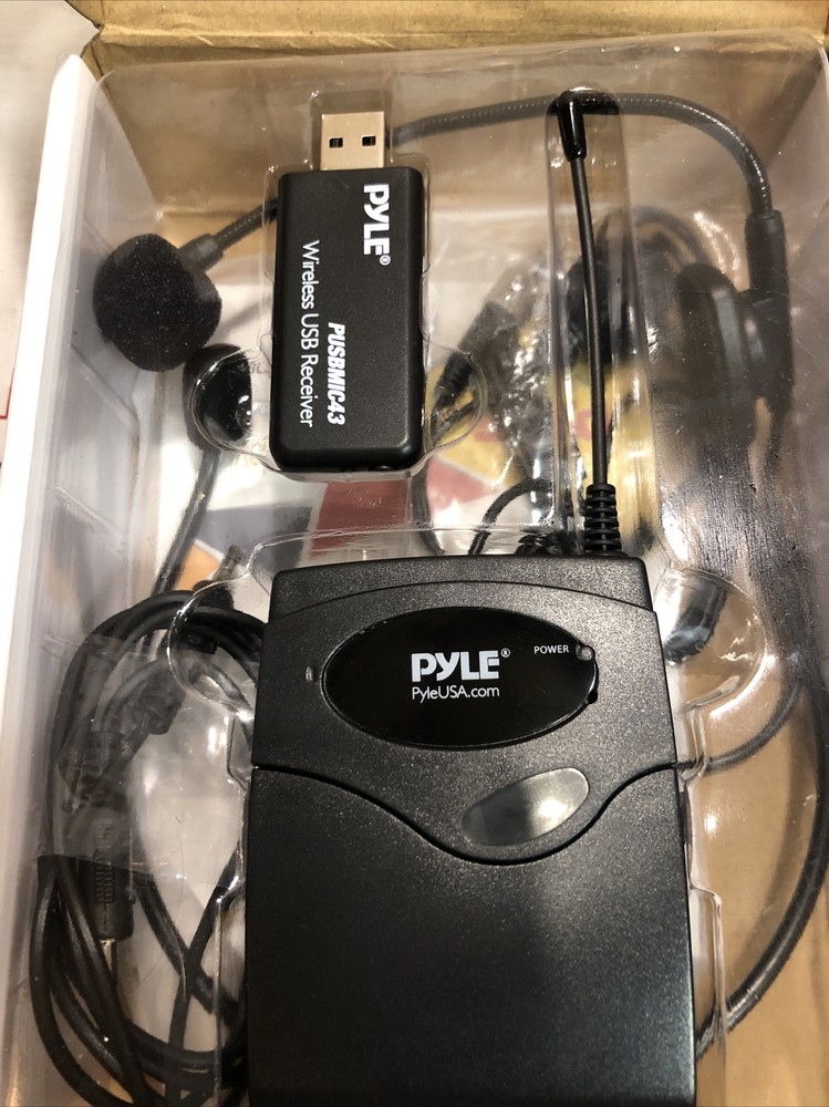 PYLE Wireless Laviler Microphone USB Headset Mic PUSBMIC43 NIOB
