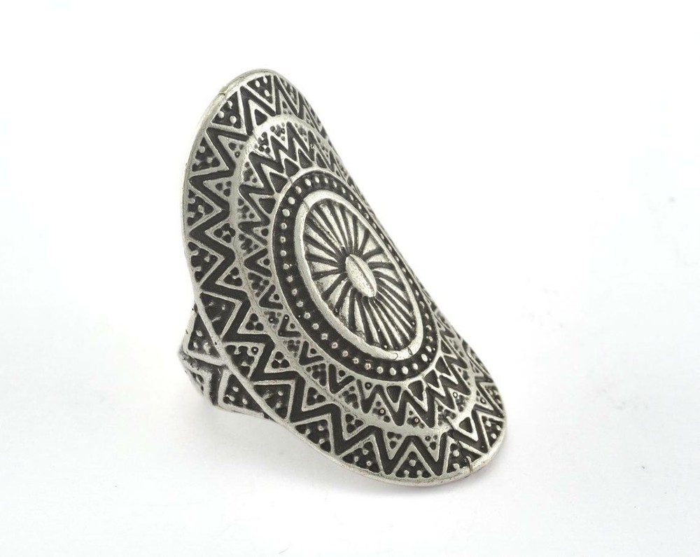 Adjustable Ring Antique Silver Plated Brass 17.5mm 7US innersize Adjustable 3385