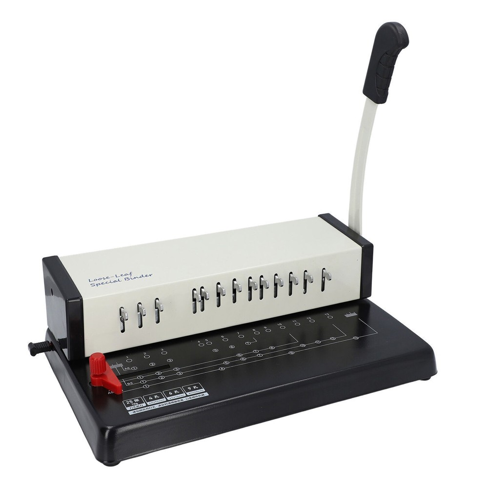 Book Binding Machine A4 13 Round Holes Multifunctional Manual Comb Binder
