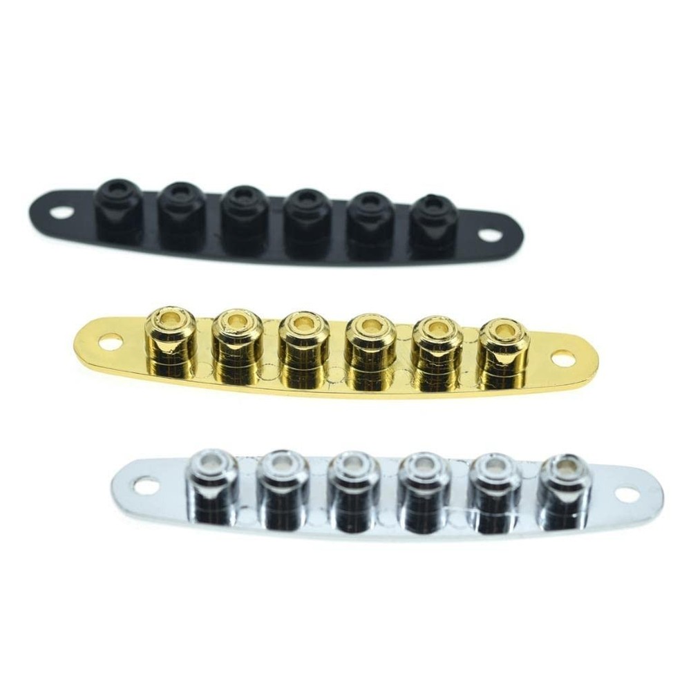 KAISH Guitar Bridge String Thru Body Ferrule Plate Black
