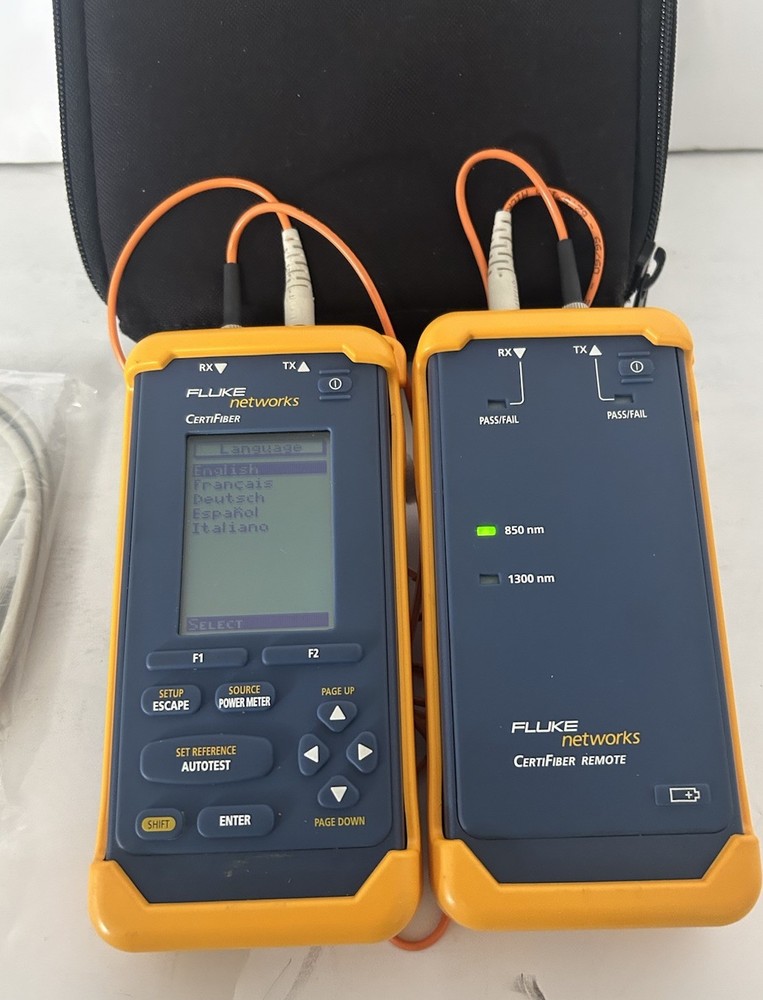 Fluke Networks Certifiber Advanced Multimode Fiber Optic Certification Tool-Case