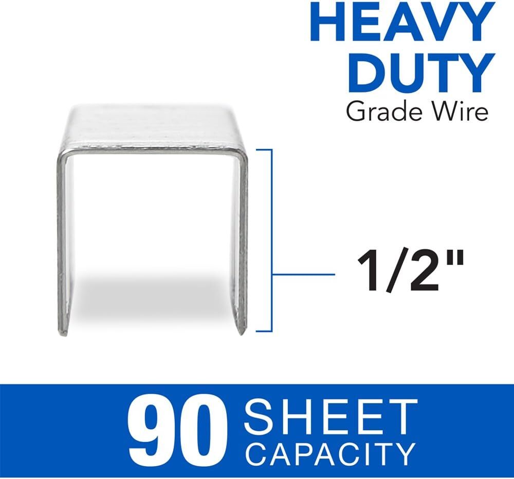 Heavy Duty Staples 1000 Box Sharp Chisel Points Secure 90 Sheets Premium Quality