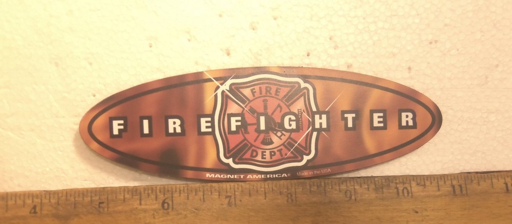 Firefighter Oval Shaped Magnet