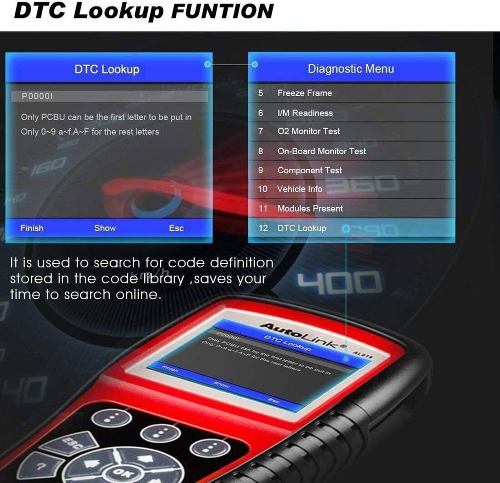 Autel AL619 OBD2 CAN ABS SRS Code Reader Scanner Auto Car Diagnostic Tool