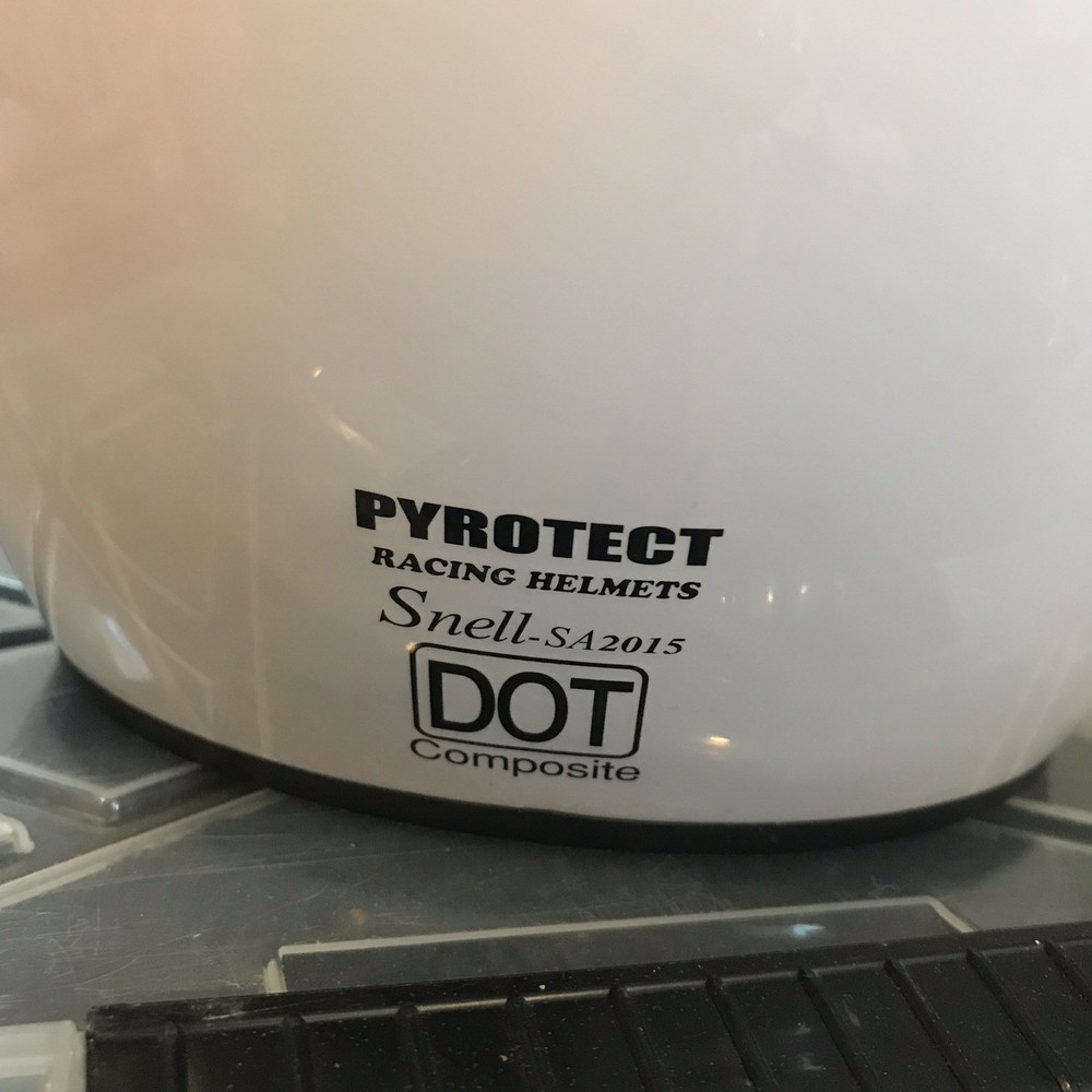 Pyrotect SA2015 Open Face Racing Helmet XS White Composite DOT w/ Box EUC