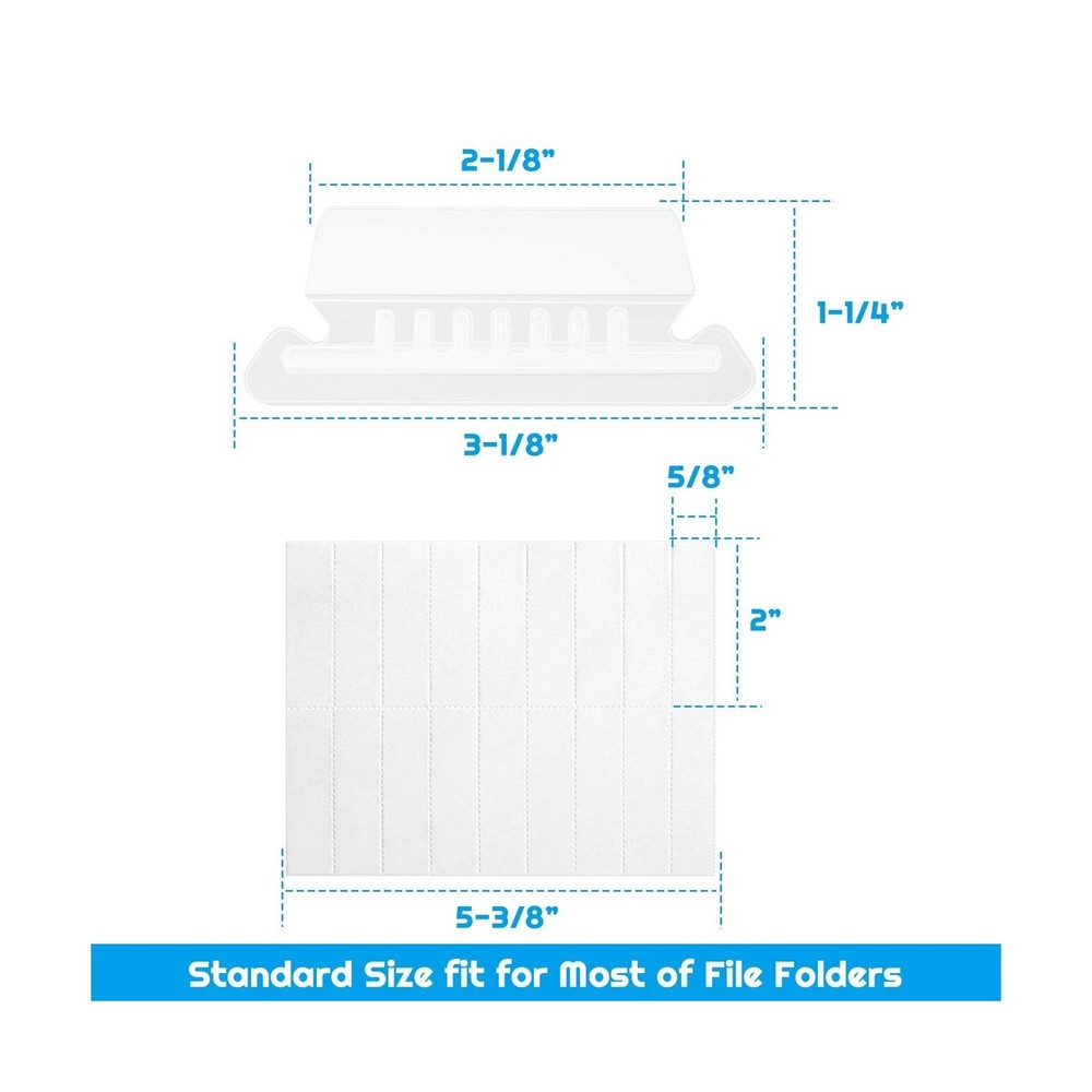 File Folder Tabs, Selizo 100 Sets Hanging File Folder Labels 2" Tabs and Inse...