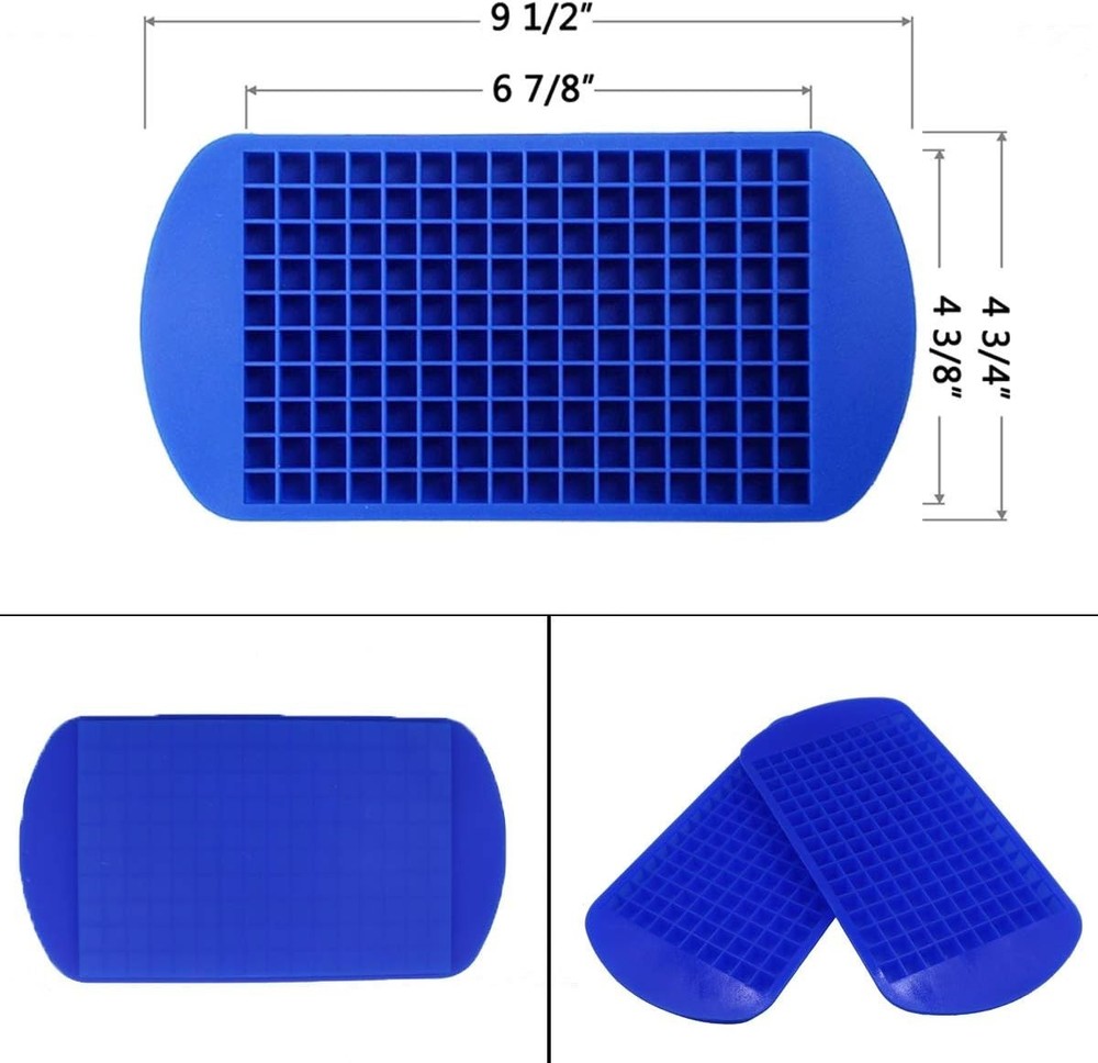 Effortless Ice Release Silicone Cube Trays: 160 Mini Cubes for Refreshing Drinks