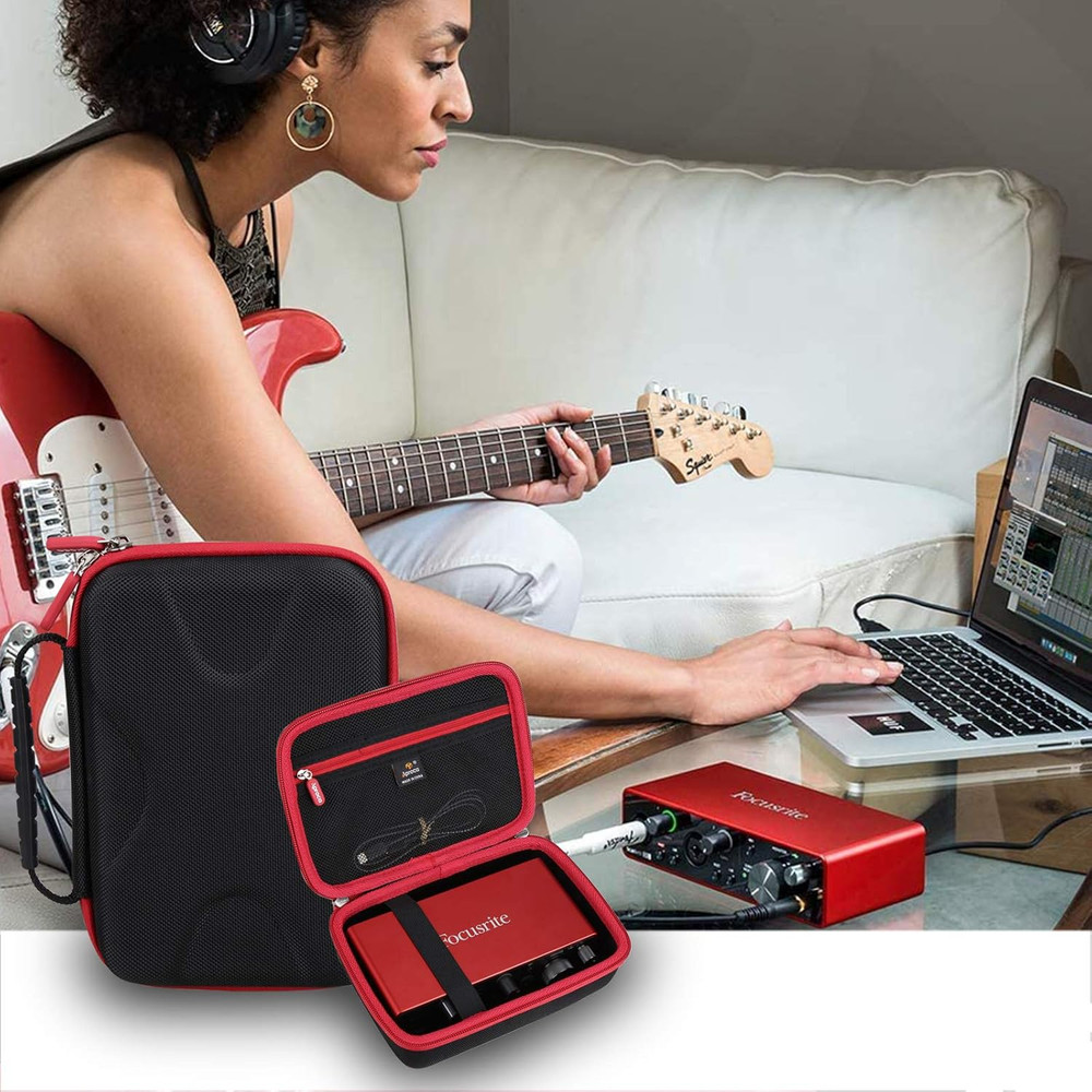 Case Compatible with Focusrite Scarlett 2I2 4Th Gen USB Audio Interface, Portabl
