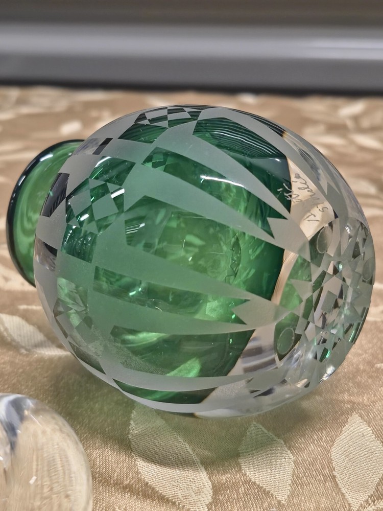 Gary GENETTI Etched Glass Perfume Bottle Signed