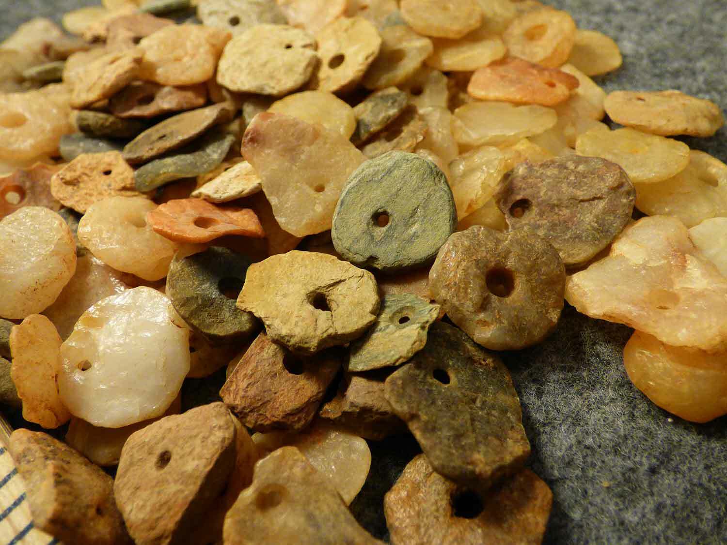 (10) Pre-1600 Cherokee Indian Drilled Stone Trade Beads Found Judaculla Rock NC