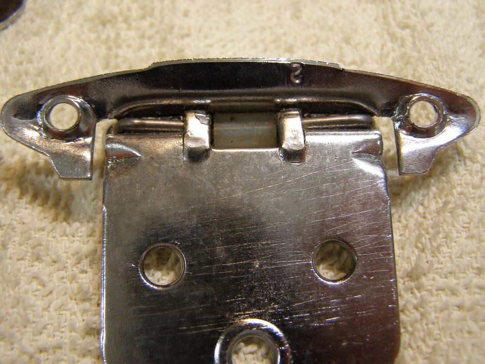 4 Face Mount / Flush Mount Self Closing Chrome Cabinet Hinges Spring Loaded