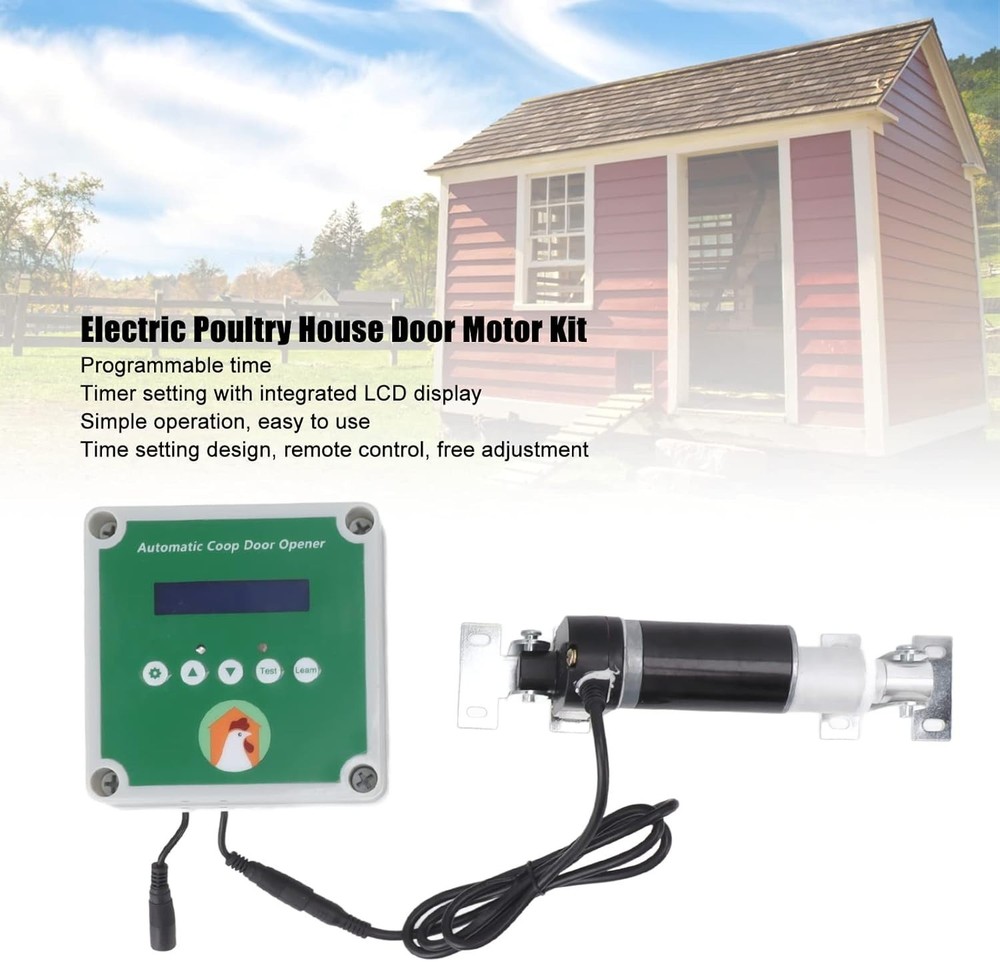 Automatic Chicken Coop Door Controller Cage Opener Remote Control Poultry New