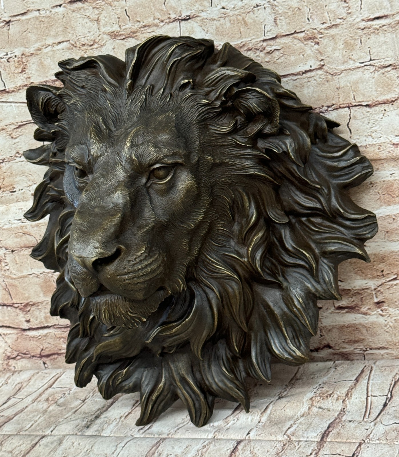 Wall Mounted Hanging Lion Head Bust Sculpture Decor Signed Original Milo 18"