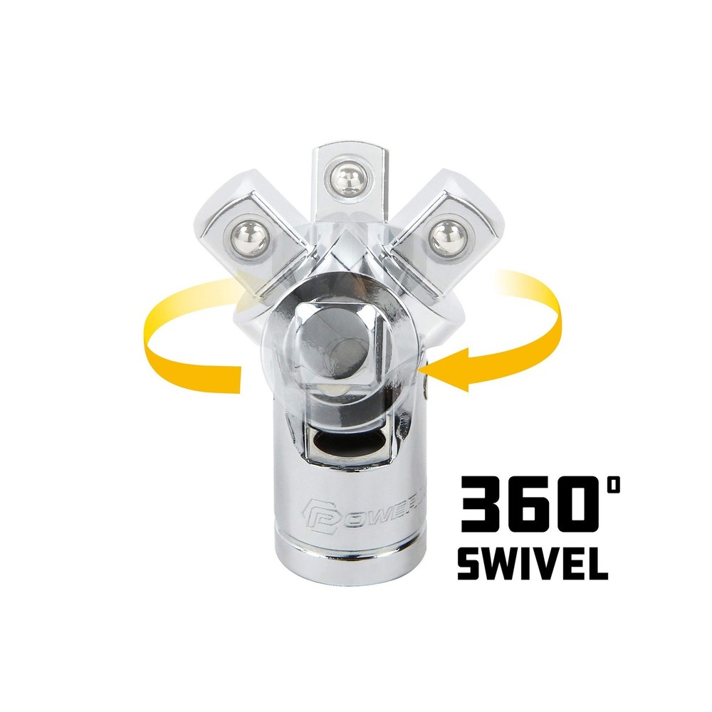 Powerbuilt 7 Piece Universal Joint and Socket Adaptor Set, U-Joint ... Fast Ship