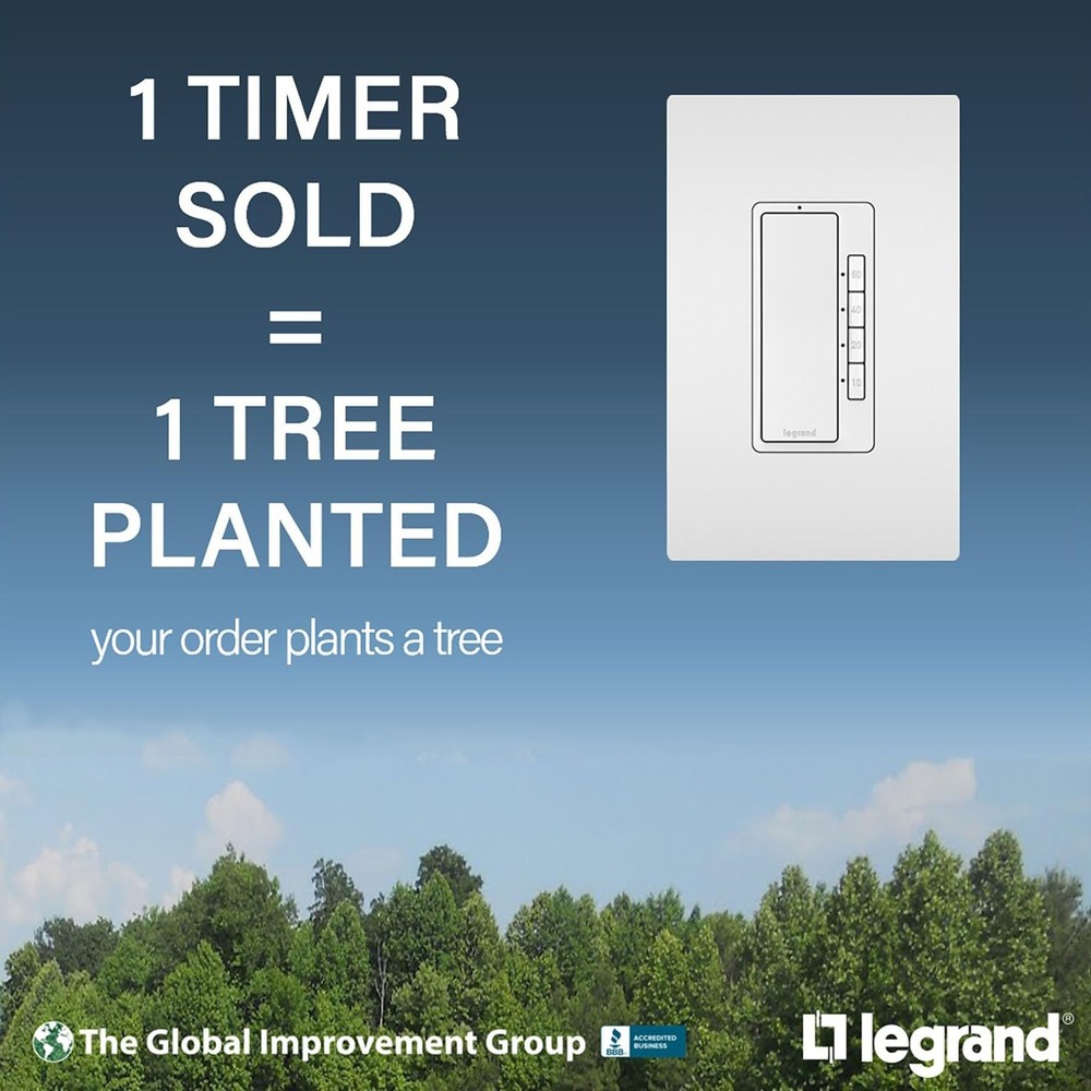 Legrand Radiant RT2BK Digital Countdown Timer with Locator Light and Time Ind...