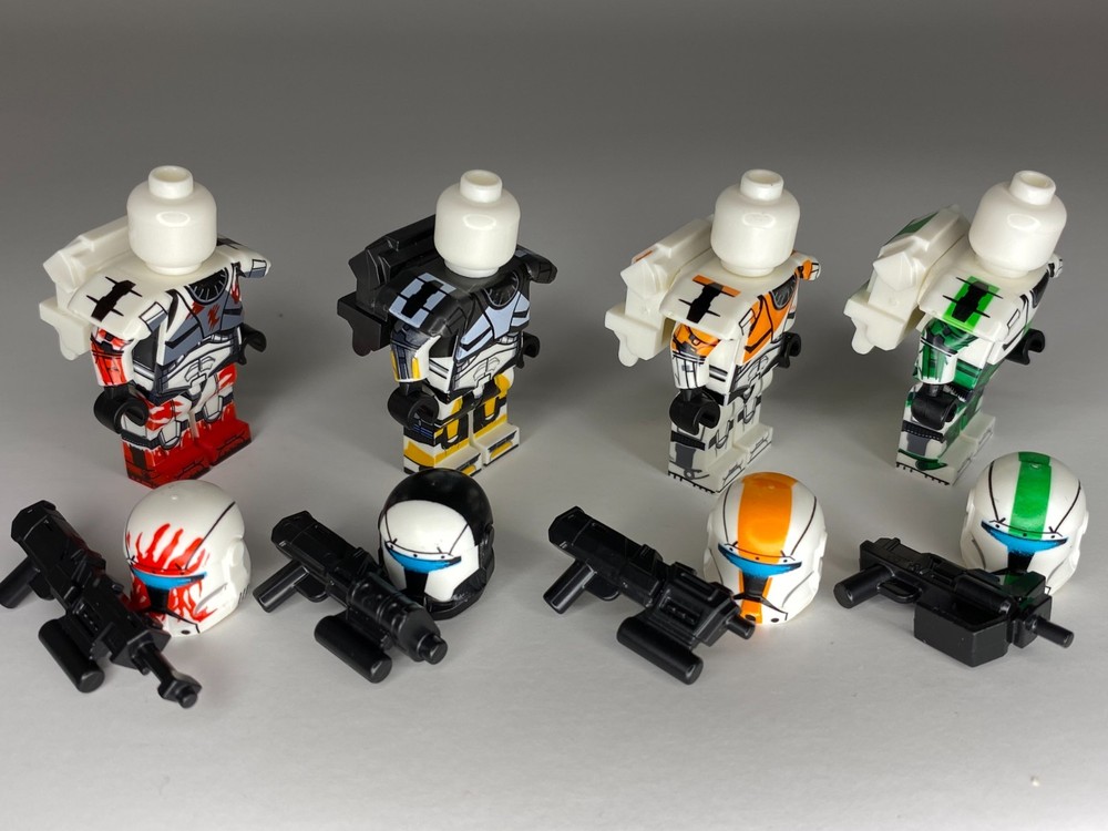 CUSTOM Star Wars Clone Commando Delta Squad! 4 Minifigures + Accessories!