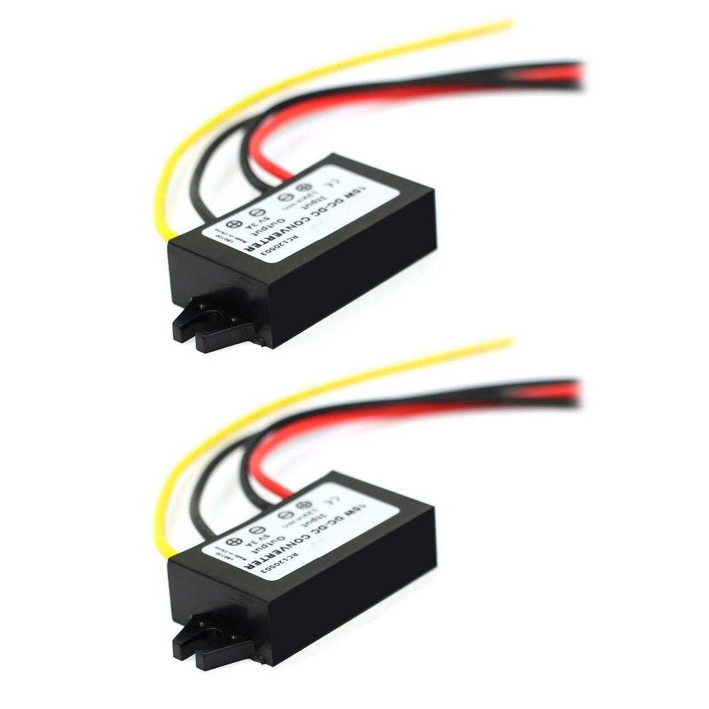 Accessory 2pcs Waterproof 12V to 5V Step Down Converter 3A 89% Efficiency Module
