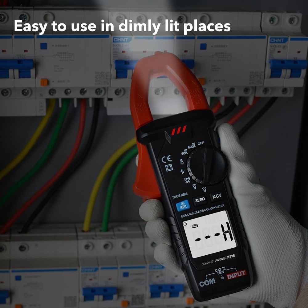 Digital Clamp Meter Multimeter Tester TRMS 6000 Counts Amp Volt Meter,Diode &NCV