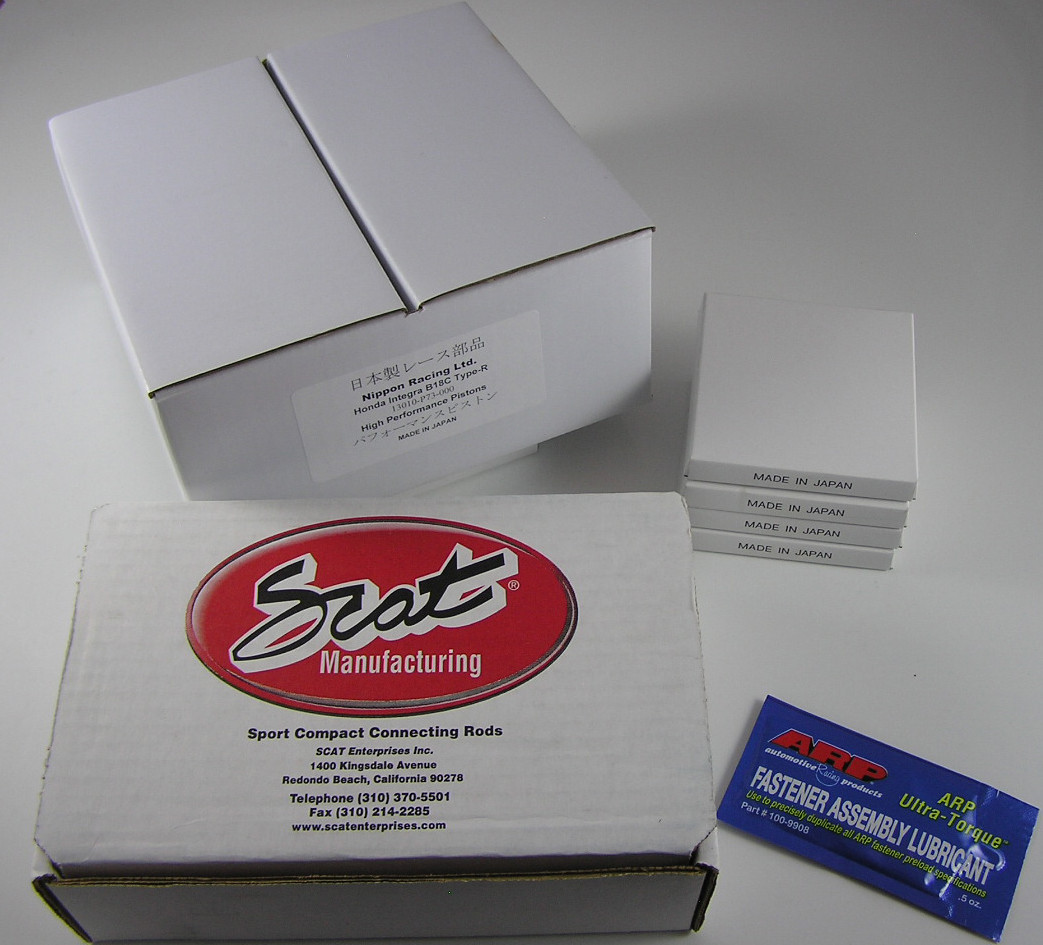 JDM NIPPON RACING 84MM P73-00 B18C ITR PISTONS RINGS SCAT RODS PCT B20 VTEC