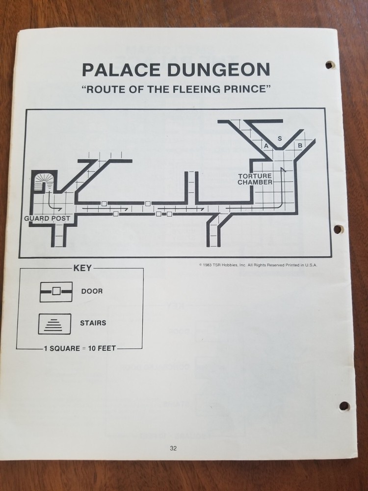 AD&D 1st Edition EX1 Dungeonland Module Complete TSR