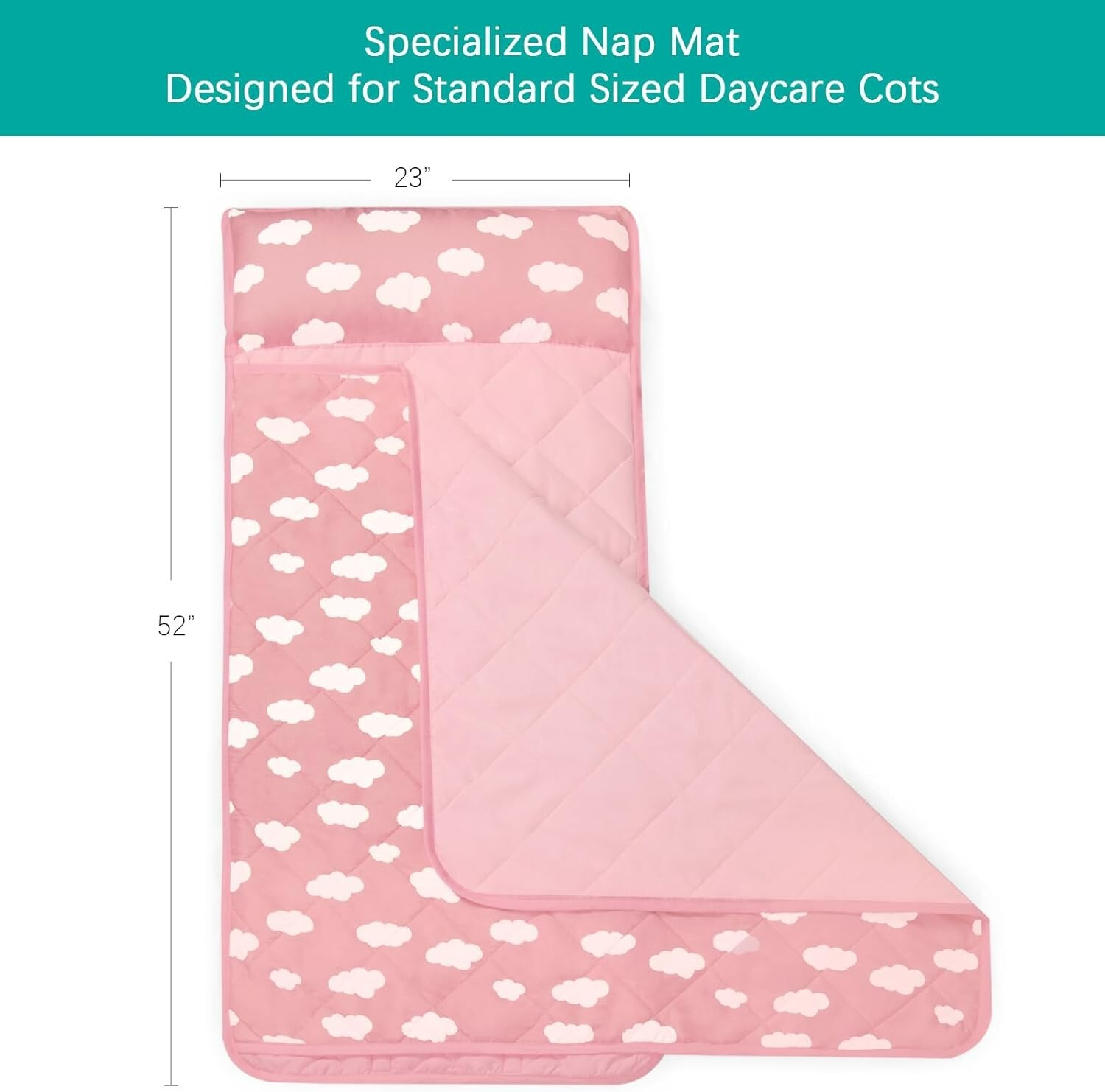Toddler Nap Mat with Removable Pillow and Blanket Portable Sleeping Bag 52"x23"
