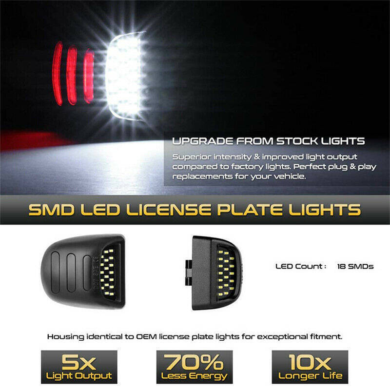 LED License Plate Light for Chevy Tahoe for Sierra 1500 2500 Silverado Avalanche
