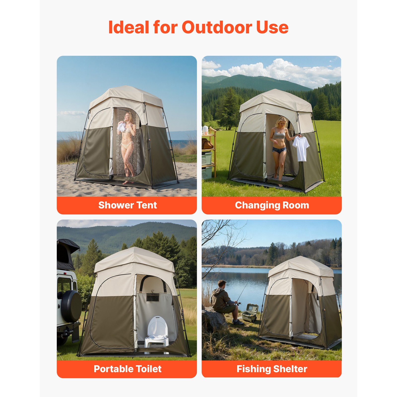 Uimoso Portable Privacy Tent for Camping, Shower, and Changing with Dual Rooms
