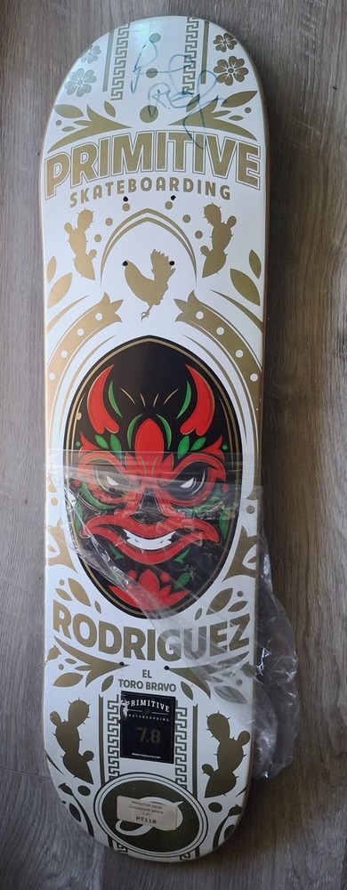 PAUL RODRIGUEZ Signed Primitive 7.8 Luchador White Skateboard DECK