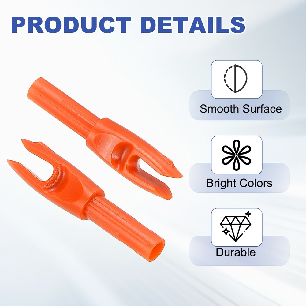 30 Pack Archery Arrows Nocks 4.2mm Plastic Insert Arrow Nock Orange