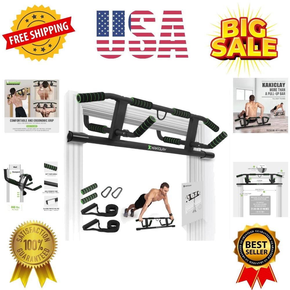 2026 Upgrade Multi-Grip Pull Up Bar with Smart Larger Hooks Technology -   Pa...