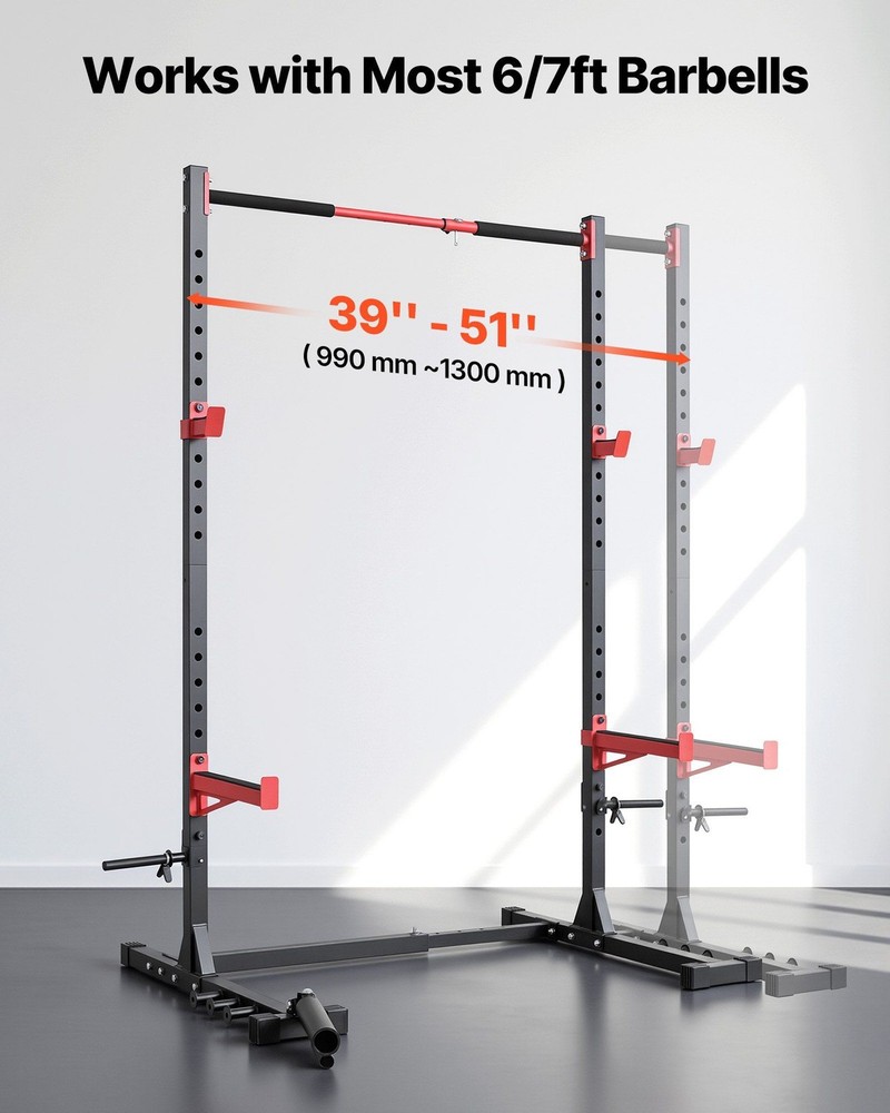 Adjustable Power Rack: Squat, Bench, Pull-Up, Landmine & Safety Bars
